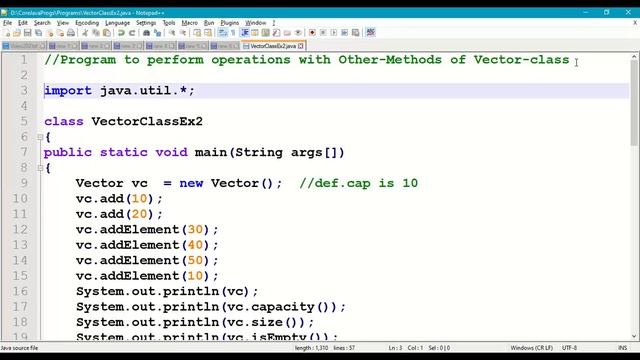 202. Vector class with Other-Methods or Operations || Java Collections Framework || List interface смотреть онлайн