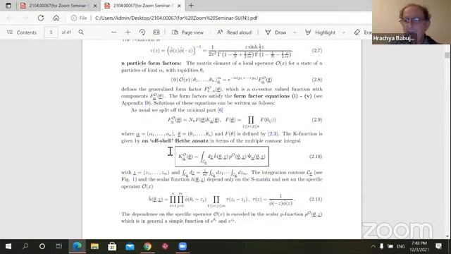 Грачя Бабуджян - Asymptotic Factorization of n-particle SU(N) form factors смотреть онлайн