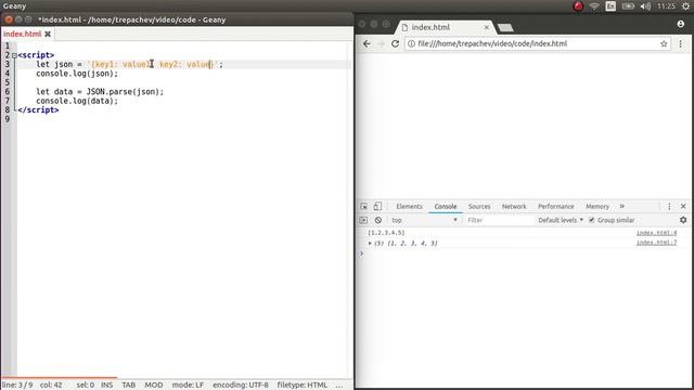 Введение в формат JSON в JavaScript смотреть онлайн