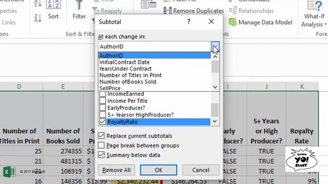 Microsoft Excel 2016 Subtotals смотреть онлайн