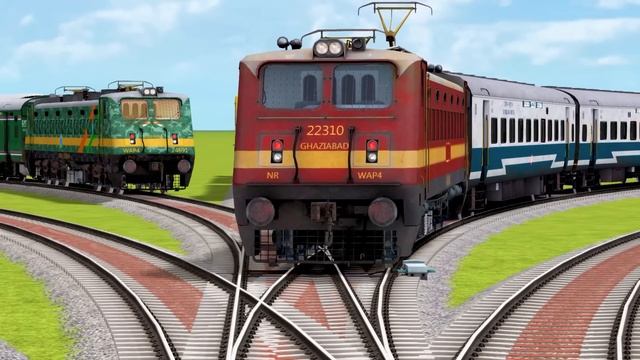 7 LINE BRANCHED FORKED RAILROAD CROSSING AT BUMPY RAILROAD TRACKS | Train Simulator 2022 #Railroad