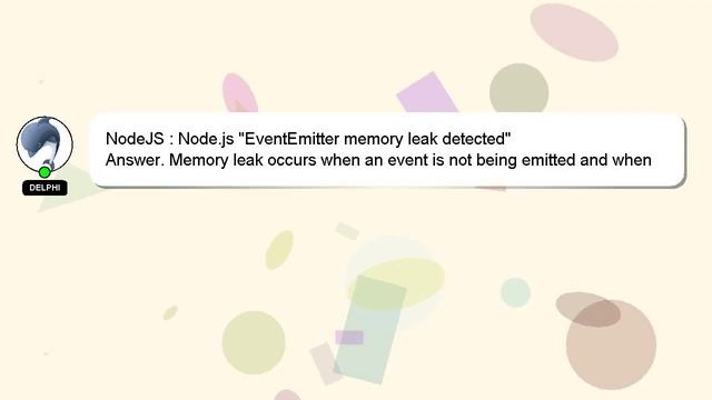 NodeJS : Node.js "EventEmitter memory leak detected" смотреть онлайн