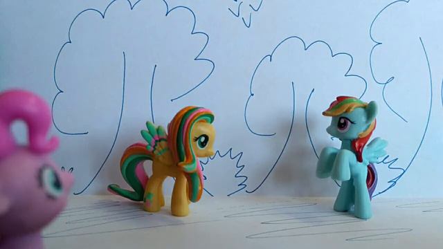 my little pony встреча Флаттершай, Рэйнбоу Дэш и Пинки Пай ОНИ СМОТРЯТ НА НАС stop motion смотреть онлайн