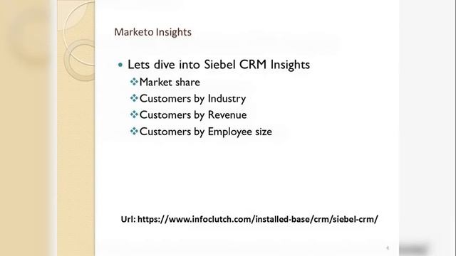 Siebel CRM Customers List, Market Share смотреть онлайн