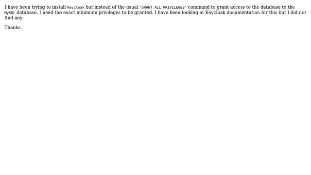 DevOps & SysAdmins: Keycloak SSO minimum mysql database privileges смотреть онлайн