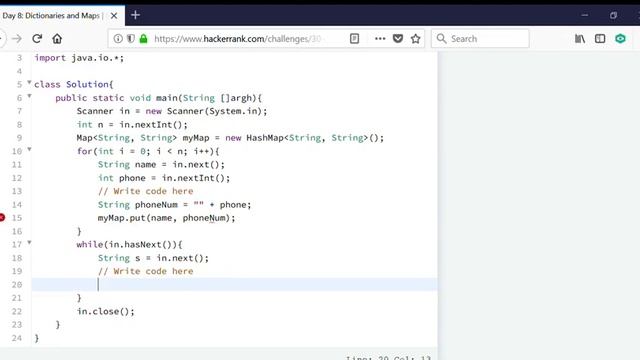 Day 8: Dictionaries and Maps | HackerRank | JAVA смотреть онлайн