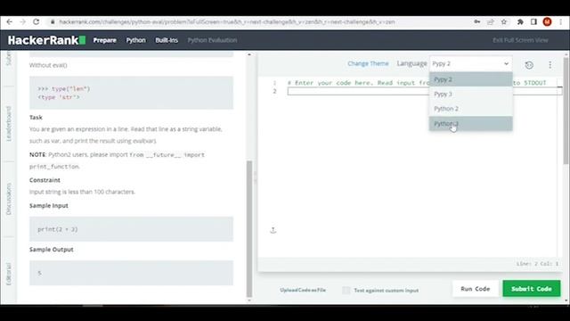Learn Python | Eval function | Hackerrank Python Solution смотреть онлайн