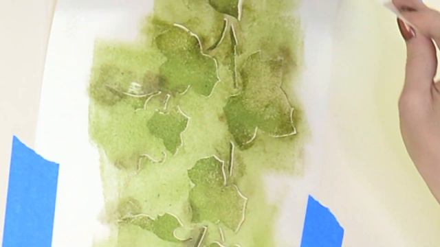 Stenciled Ivy Accent Wall Using Cutting Edge Stencils English Ivy Wall Stencil!