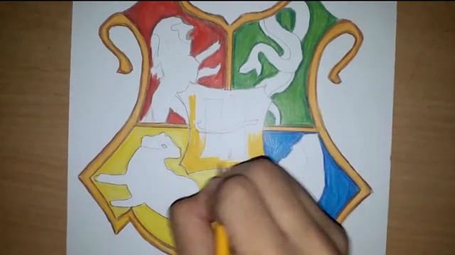 Drawing Hogwarts school logo |How to draw hogwarts logo. смотреть онлайн