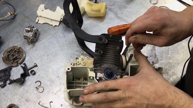 Полная сборка MS180. Как собрать бензопилу. Ремонт Stihl MS180/170. Капитальный ремонт бензопилы. смотреть онлайн