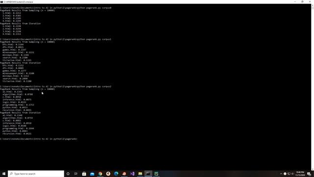 cs50AI PageRank python project смотреть онлайн