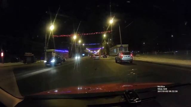 Тестируем NEOLINE WIDE S49 ночью (фронтальная камера)