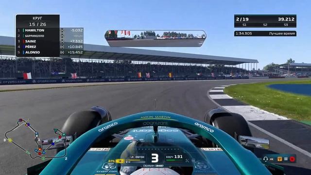 F1 2022. Гран-при Англии, 50% дистанции. Моя карьера. Астон Мартин смотреть онлайн