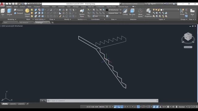 Como hacer modelado de una escalera en 3d en AutoCAD | Muy fácil paso a paso | AutoCAD básico 2020 смотреть онлайн