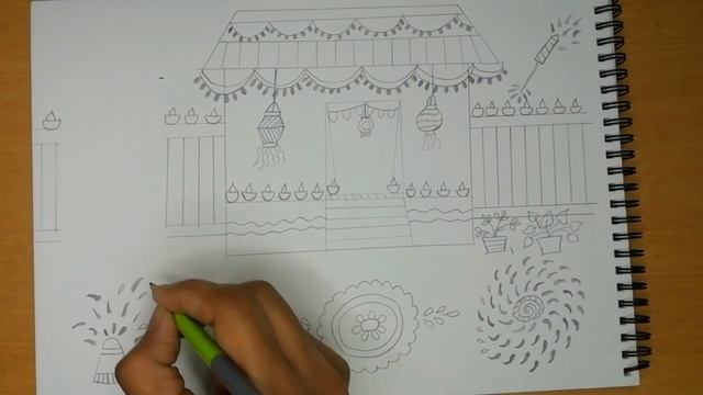 How to Draw Diwali Festival Celebration Easy | Diwali Drawing And Colouring Tutorial For Beginners смотреть онлайн