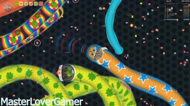 Wormate.io Gameplay Tiny Worm Vs Giants Top 10 Score.