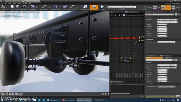 Анимация карданного вала и подвески / Animation of cardan shaft and suspension