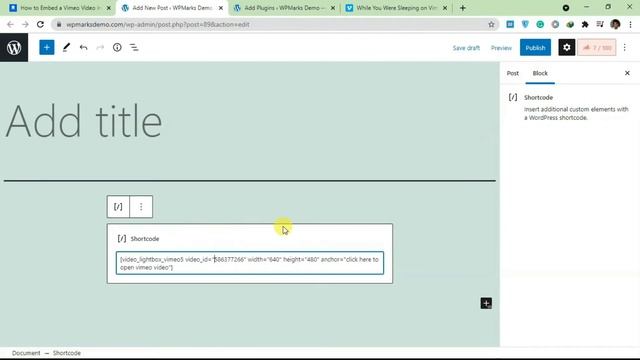 How to Embed a Vimeo Video in WordPress 2021 tutorial смотреть онлайн