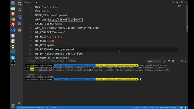 AdonisJS Tutorial - MySQL Database  - Create Your Blog [6] (2018)