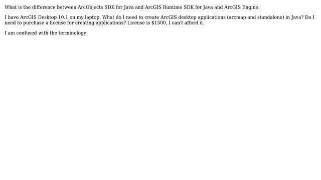 GIS: Difference between ArcObjects SDK for Java and ArcGIS Runtime SDK for Java and ArcGIS Engine смотреть онлайн