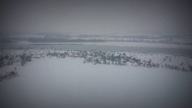 Снежный Киев с высоты полета зимой