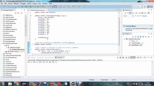 JAVA EXERCISES Bubble sort algorithm example смотреть онлайн