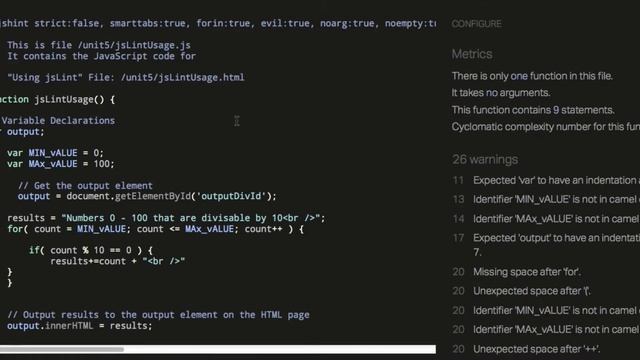 Using JSHint смотреть онлайн