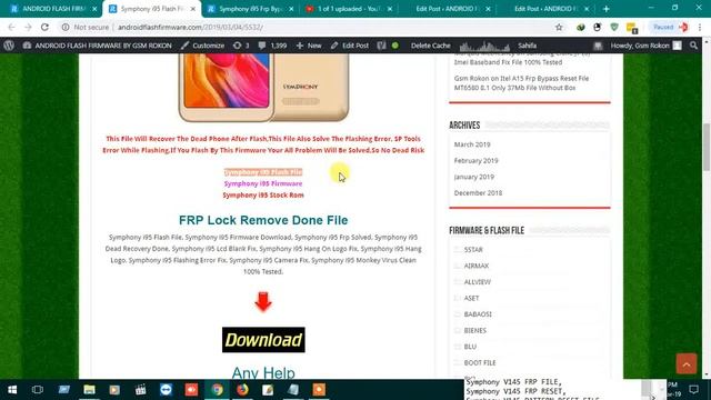 Symphony i95 Flash File SC9832E 8.1 Frp & Lang Logo Dead Recovery Care Firmware Stock Rom смотреть онлайн