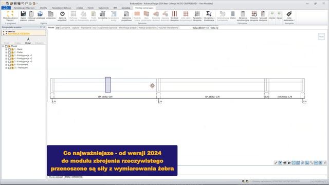 Advance Design 2024 - Projektowanie żeber w module belek смотреть онлайн