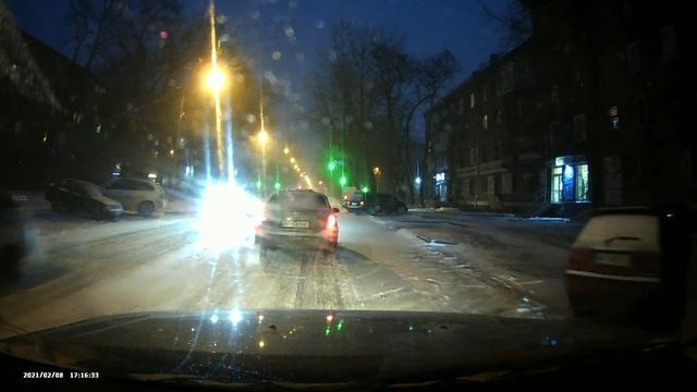 Aspiring Reflex 5 Видеорегистратор-зеркало с двумя камерами. Тест видео передней камеры, ночь.