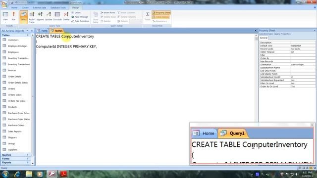 Access 2007 Tutorial How to Create A Table Using SQL смотреть онлайн