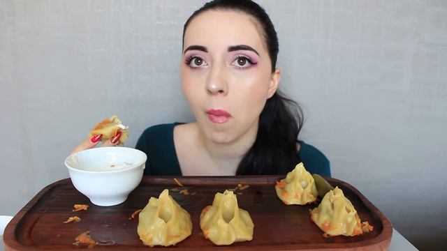 ВКУСНЕЙШИЕ МАНТЫ / MUKBANG Ayka Emilly ❤️ смотреть онлайн