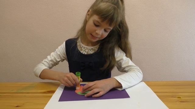 Зонтик. Осенние поделки. Аппликация из цветной бумаги на тему Осень. Зонт. смотреть онлайн