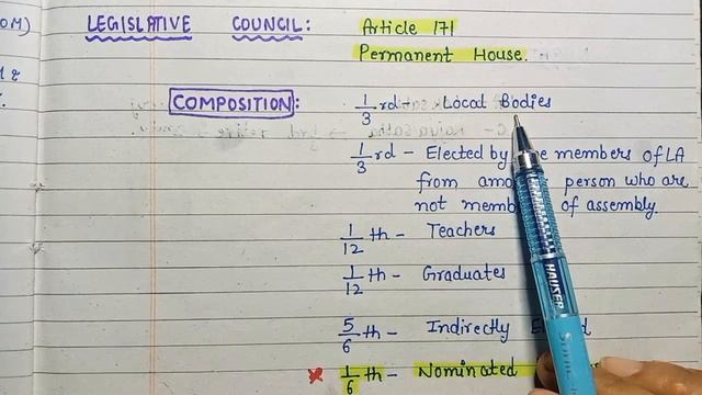 State Legislature (Part 1) || lec.50 || Handwritten notes || Indian Polity || смотреть онлайн