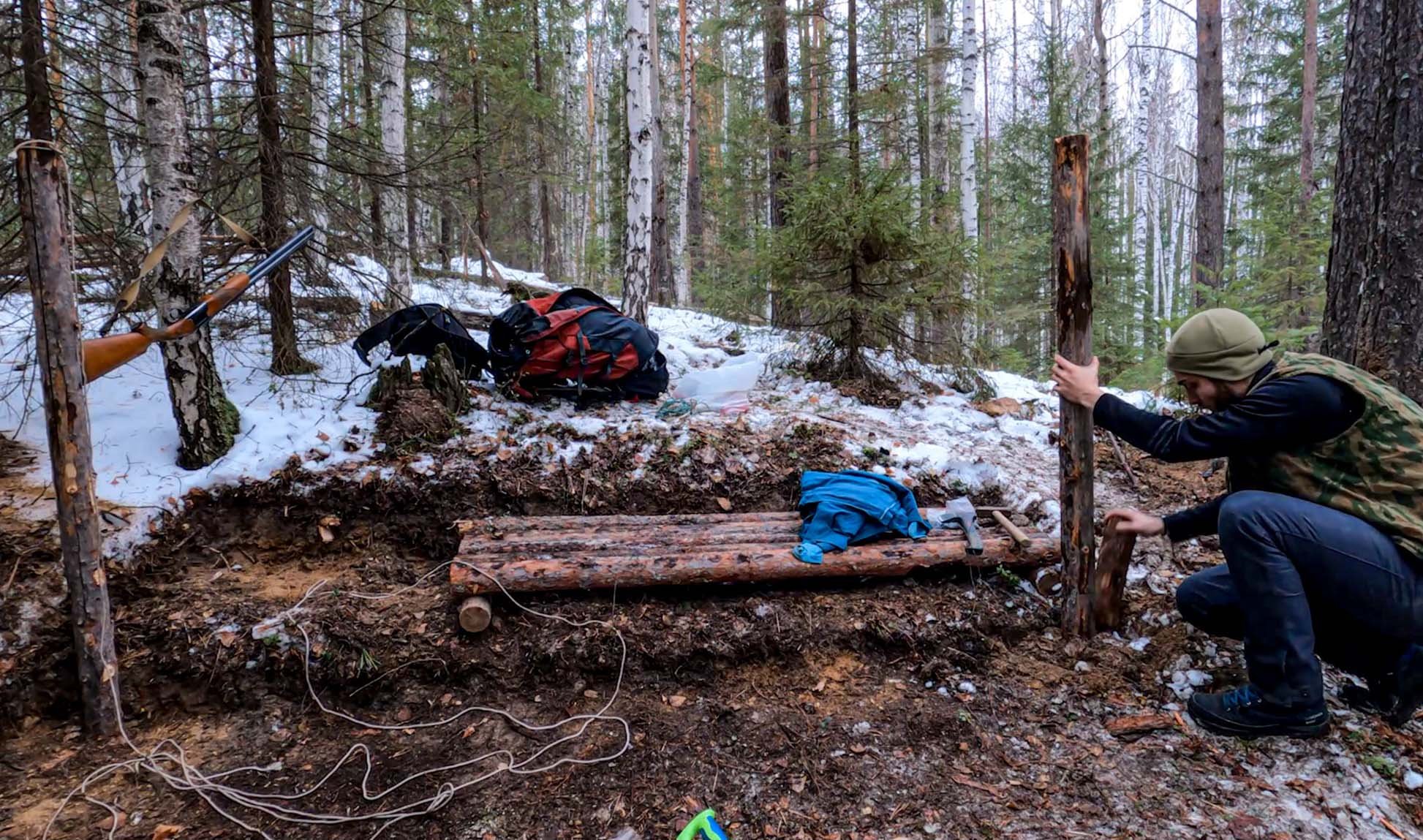 Ушёл жить в лес, строю хижину смотреть онлайн