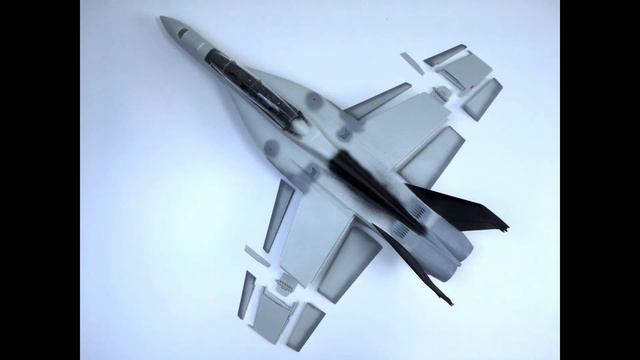 Revell F/A-18F Super Hornet Twinseater "Black Knights" 1/32 building time lapse смотреть онлайн