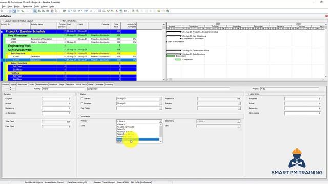 18. Activity Constraint in Primavera P6 смотреть онлайн