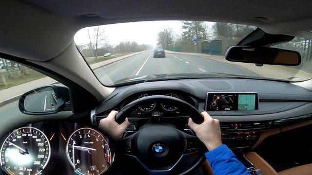 BMW X6 F16 2015 35iX 306Hp 225Kw POV Test Drive on ROAD / Great Acceleration смотреть онлайн