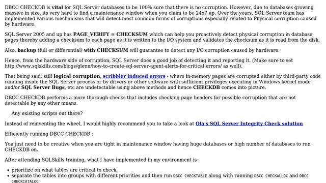 Databases: Dividing DBCC CHECKDB over multiple days (2 Solutions!!) смотреть онлайн