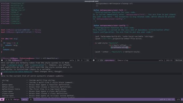 C/C++ in Spacemacs смотреть онлайн