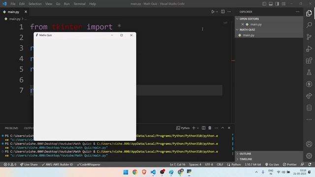 Maths Quiz using Tkinter Python | Creating root window - 1 #tkinter #python смотреть онлайн