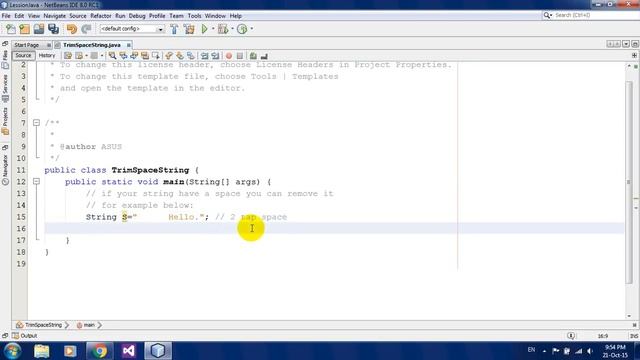 How to Clear Space String by Trim Method in Java Netbeans смотреть онлайн