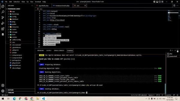 Powergrid Databable using laravel | livewire datatable | part 1 | Powergrid installation and usage