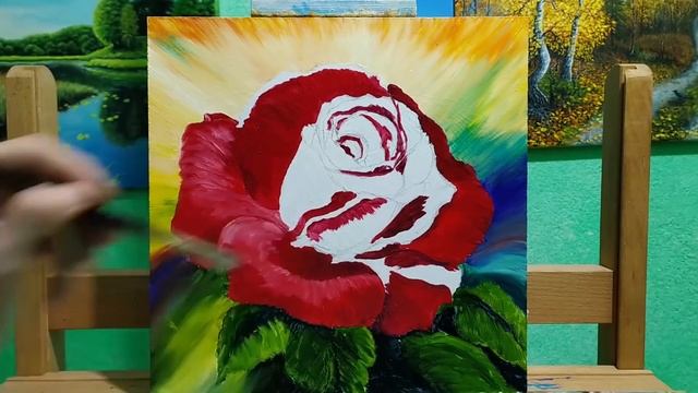 Как написать розу маслом|Oil Painting Time Lapse Rose Oil