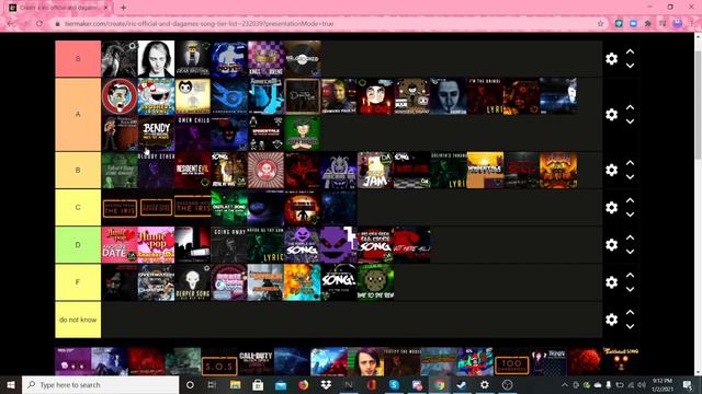 da games song tier list смотреть онлайн