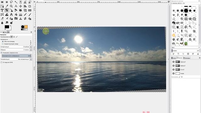 Как в GIMP’е исправить заваленный горизонт смотреть онлайн