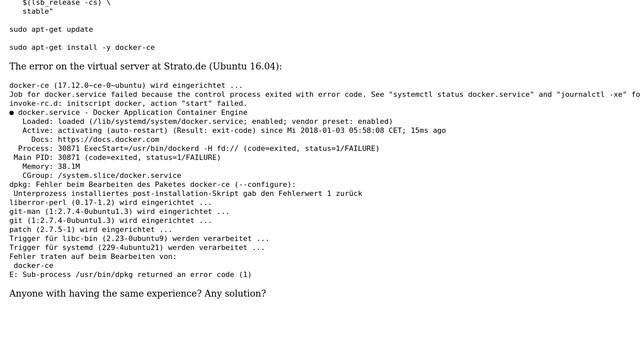 Ubuntu: Installing docker-ce fails смотреть онлайн