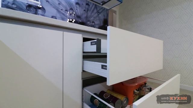 Яркая кухня в синем и белом цвете смотреть онлайн