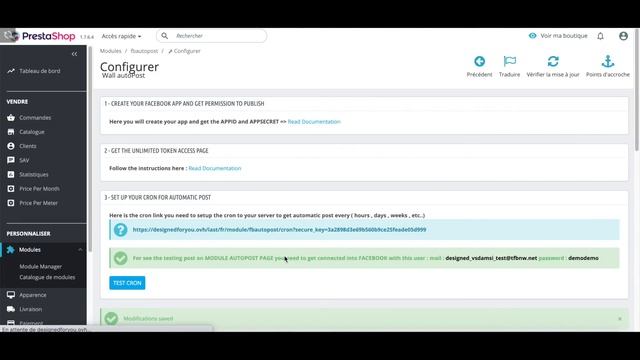 Module PRESTASHOP Auto-Post Products to Facebook Wall смотреть онлайн