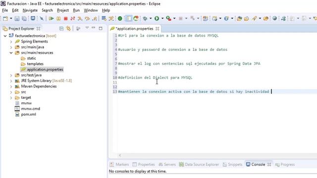 Spring Web Services - Configuracion archivo application.properties conexion BD MySQL (Video 8) смотреть онлайн